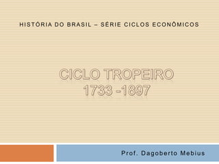 HISTÓRIA DO BRASIL – SÉRIE CICLOS ECONÔMICOS




                         Prof. Dagoberto Mebius
 