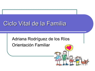 Ciclo Vital de la FamiliaCiclo Vital de la Familia
Adriana Rodríguez de los Ríos
Orientación Familiar
 