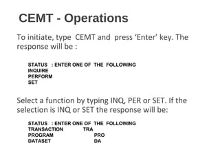 Cemt Inquire Program Cics testing and debugging-session 7 | PPT