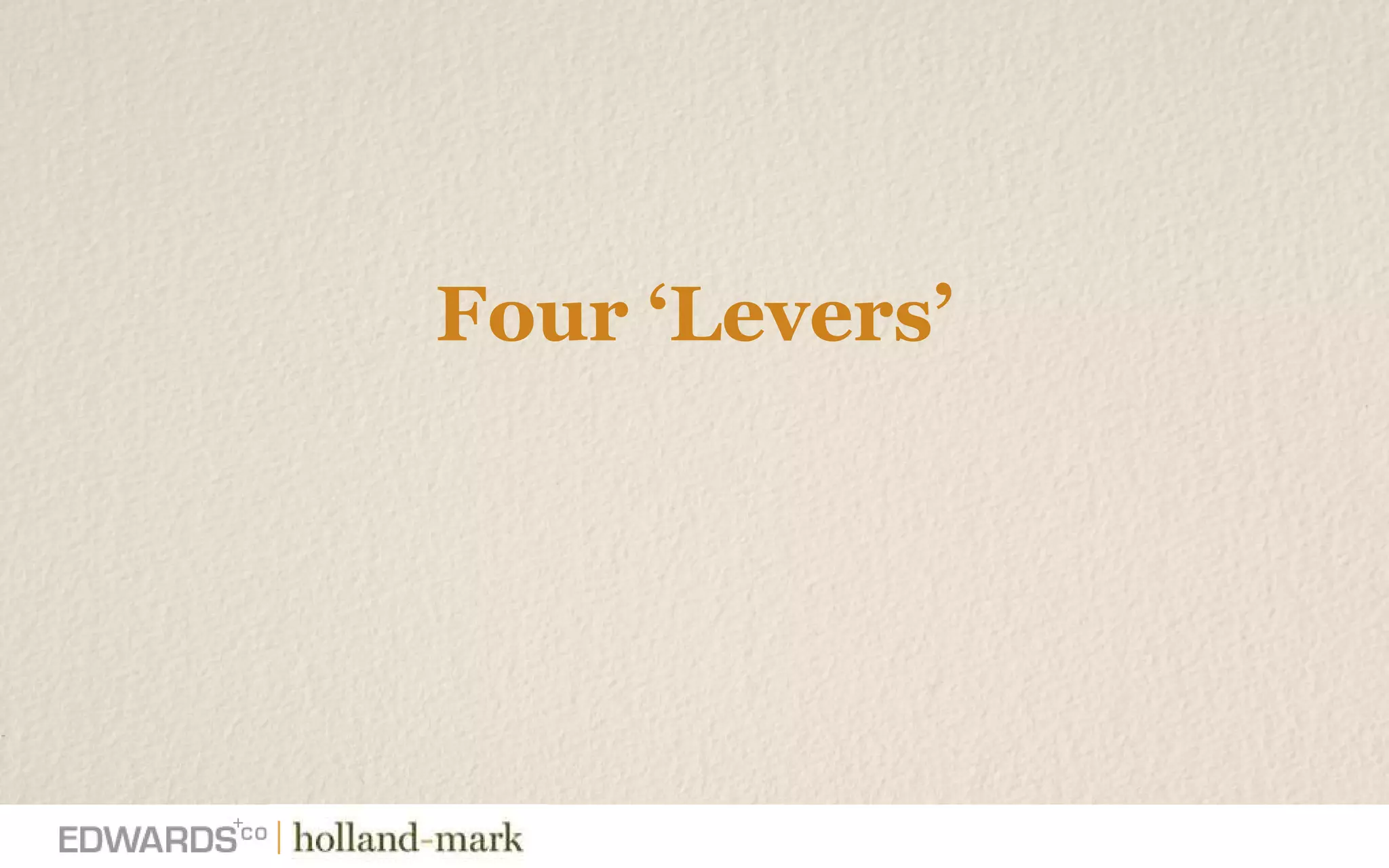 Four  ‘Levers’ 