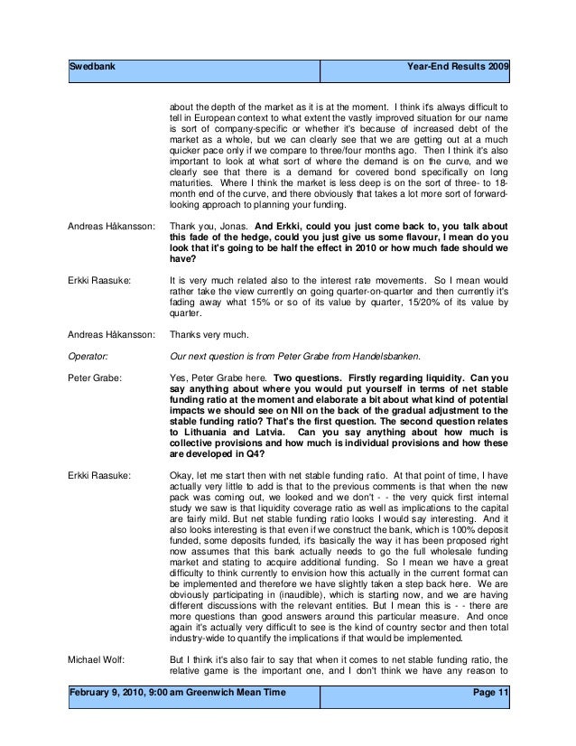 Transcript conference call Q4 2009