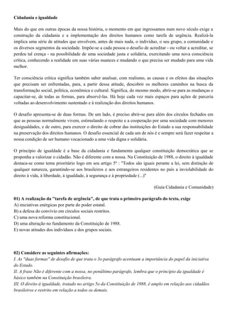 O Que é Cidadania E Igualdade O Que é Cidadania E Igualdade