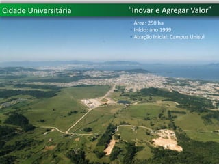 “Inovar e Agregar Valor”Cidade Universitária Área: 250 ha