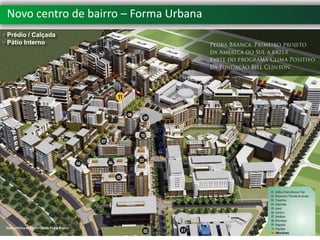 Novo centro de bairro – Forma Urbana
 Prédio / Calçada
 Pátio Interno
 