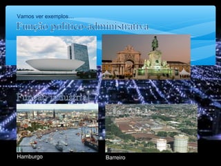 Vamos ver exemplos…
Brasília Lisboa
Hamburgo Barreiro
 