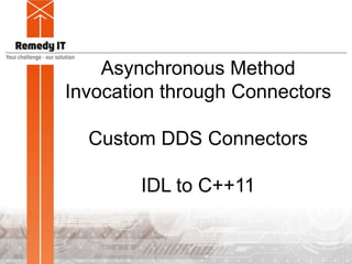 Asynchronous Method
Invocation through Connectors
IDL to C++11
 