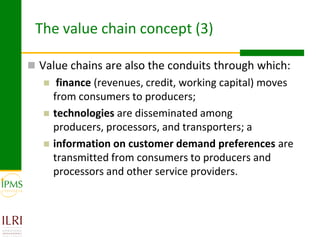 Value chains and the value chain development approach: Basic concepts and principles