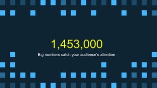 1,453,000
Big numbers catch your audience’s attention
 
