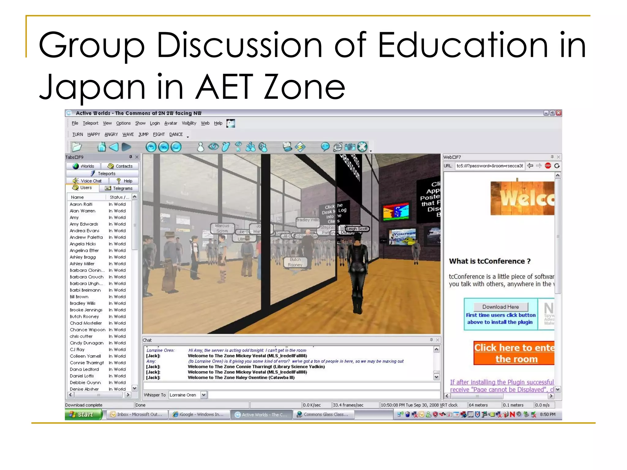 Group Discussion of Education in Japan in AET Zone 
