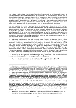 11
informó a la Corte sobre la existencia de tres peticiones en la fase de admisibilidad respecto de
Bolivia y una en la e...