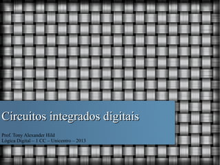 Circuitos integrados digitais
Prof. Tony Alexander Hild
Lógica Digital – 1 CC – Unicentro – 2013

 