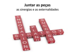Juntar as peças
as sinergias e as externalidades
 
