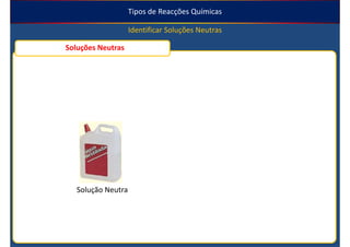 Tipos de Reacções Químicas

                    Identificar Soluções Neutras

Soluções Neutras




   Solução Neutra
 