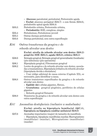 CID odontológico (Código Internacional de Doenças) | PDF