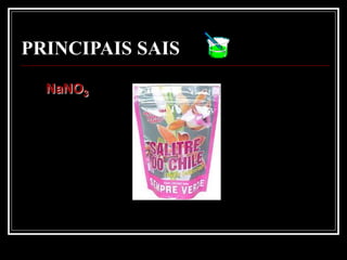 PRINCIPAIS SAIS

  NaNO3
 