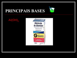 PRINCIPAIS BASES
Al(OH)Al(OH)33
 