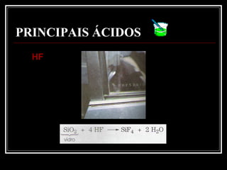 PRINCIPAIS ÁCIDOSPRINCIPAIS ÁCIDOS
HFHF
 