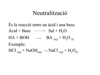 3a.Teoria Electrònica(Lewis): Base: substància conté electrons lliures i pot cedir-los. NH 3  + H 2 O   NH 4 +   (aq)  + OH -   (aq)   