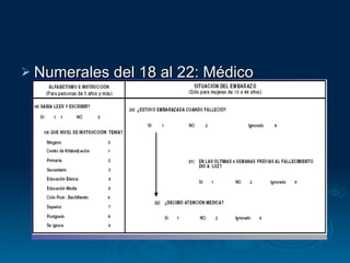 Numerales del 18 al 22: Médico Certificante 