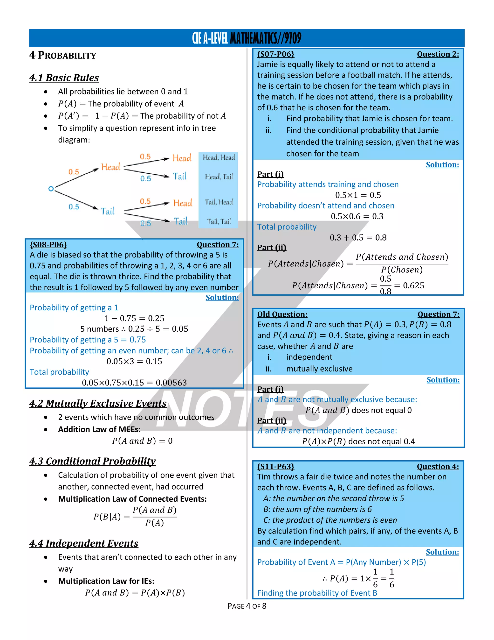 Cie As Maths 9709 Statistics1 V2 Znotes Pdf Cie As Maths 9709 Statistics1 V2 Znotes Pdf