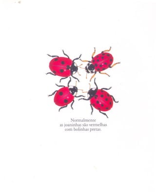 -   O;




                Normalmente
         as joaninhas são vermelhas
             com bolinhas pretas.
 