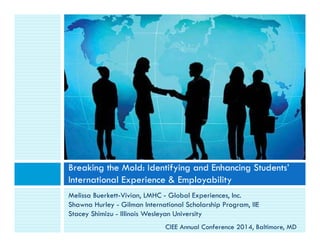 Breaking the Mold: Identifying and Enhancing Students’ 
International Experience & Employability 
Melissa Buerkett-Vivian,...