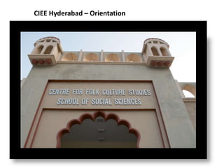 CIEE Hyderabad – Orientation 