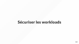 Sécuriser les workloads
14
 