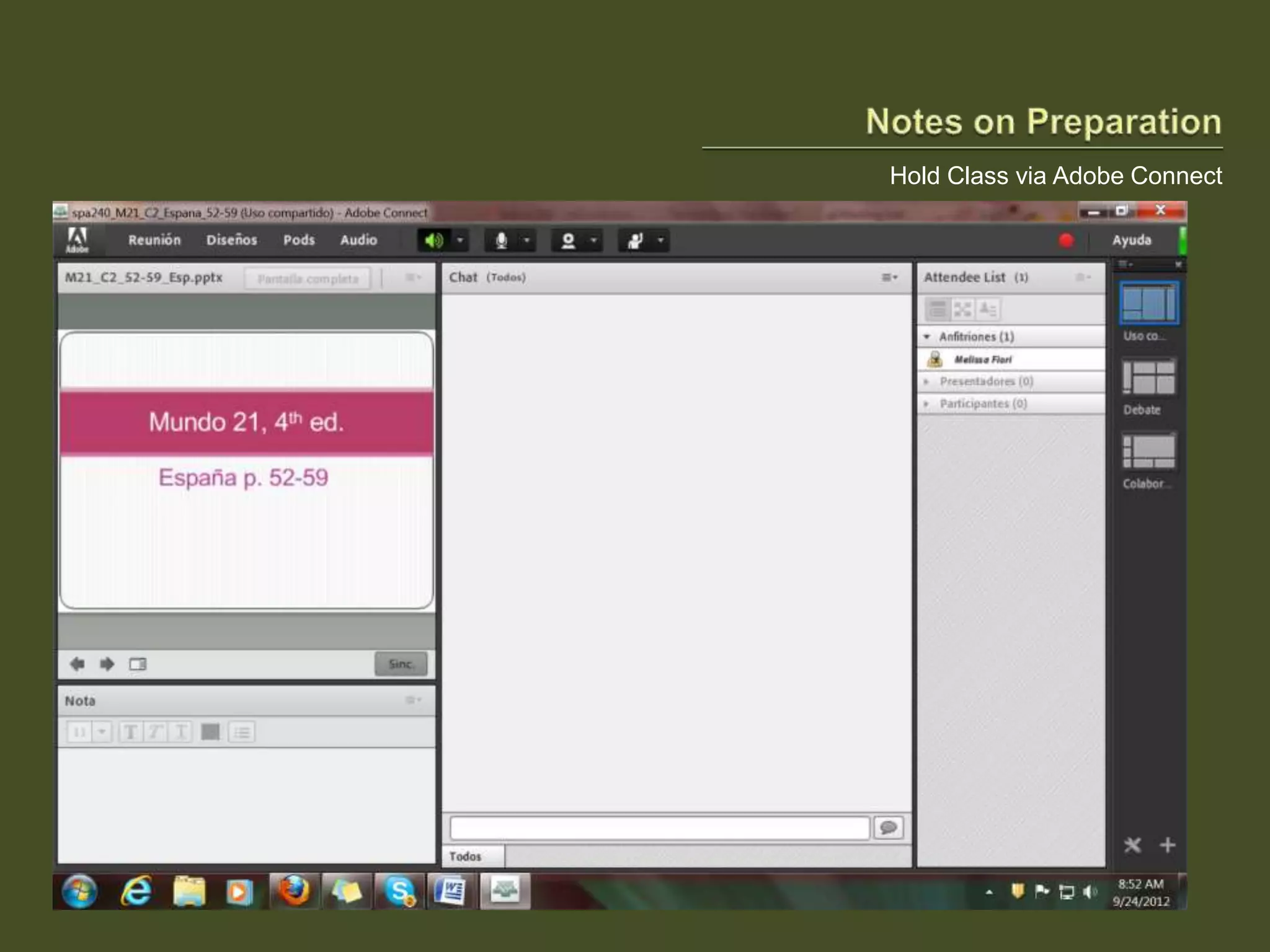 Hold Class via Adobe Connect
 