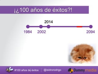 @isidrorodrigo 
#100 años de éxitos 
2014 
2002 
2094 
¡¿100 años de éxitos?! 
1984  