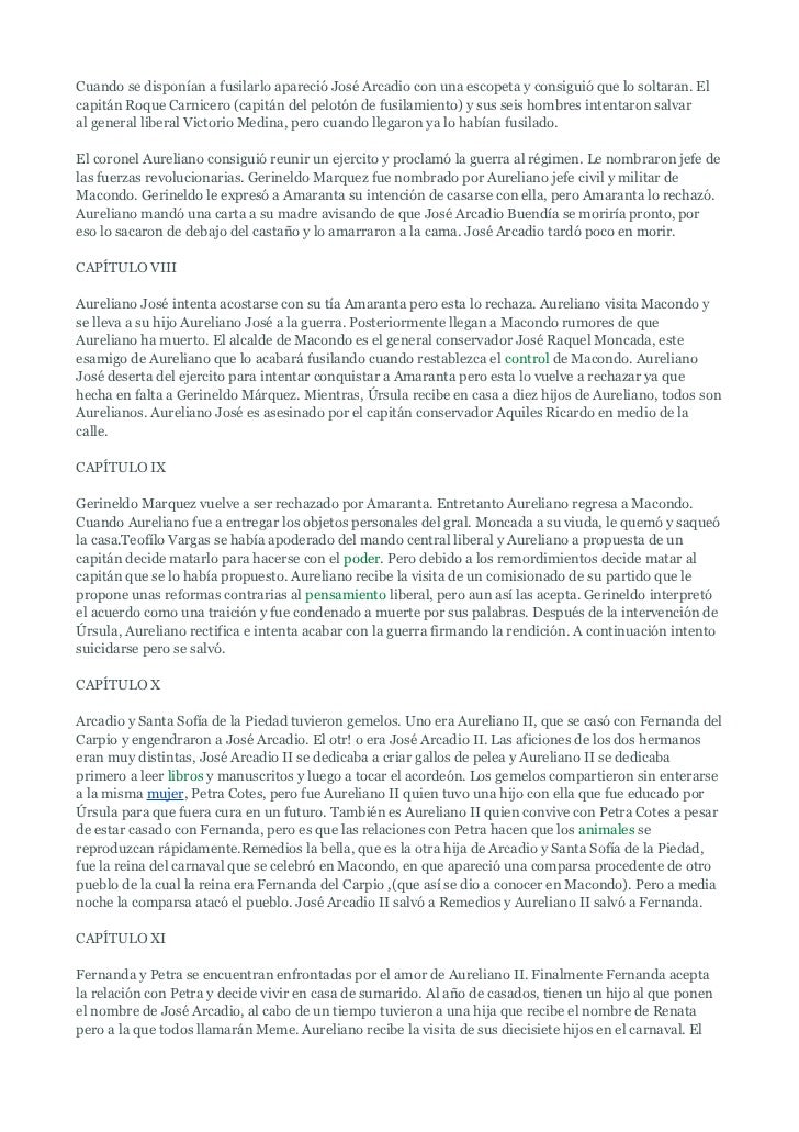Cien Años De Soledad Libro Completo Por Capitulos Libros Favorito