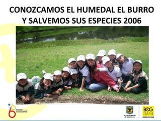 CONOZCAMOS EL HUMEDAL EL BURRO Y SALVEMOS SUS ESPECIES 2006 
