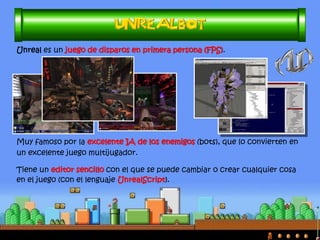 •Procedural Content Generation: 
existen juegos generados completamente de forma automática. 
kkrieger (¡¡¡2004!!!) – ¡¡¡¡¡sólo 96KB!!!!!!!!!!!! No man’s sky (2014) 
http://www.youtube.com/watch?v=RRpDn5qPp3s 
http://www.youtube.com/watch?v=2NBG-sKFaB0  
