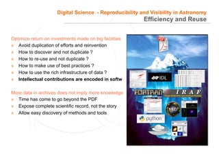 Digital Science - Reproducibility and Visibility in Astronomy
                                                        Effi...