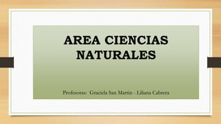 AREA CIENCIAS
NATURALES
Profesoras: Graciela San Martin - Liliana Cabrera
 