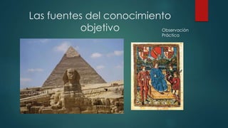 Las fuentes del conocimiento
objetivo Observación
Práctica
 