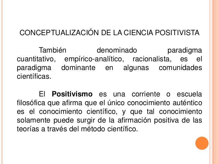 Resultado de imagen para positivismo cientifico