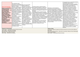 EM13CHS606
Analisar as características
socioeconômicas da
sociedade brasileira – com
base na análise de
documentos (dados,
tabelas, mapas etc.) de
diferentes fontes – e
propor medidas para
enfrentar os problemas
identiﬁcados e construir
uma sociedade mais
próspera, justa e inclusiva,
que valorize o
protagonismo de seus
cidadãos e promova o
autoconhecimento, a
autoestima, a
autoconﬁança e a empatia.
Essa habilidade implica
reconhecer as características
socioeconômicas da sociedade
brasileira; investigar
diferentes situações-problema
a partir de dados de fontes
oﬁciais, midiáticas, gráﬁcas e
cartográﬁcas; reﬂetir sobre os
problemas que acentuam as
desigualdades socioespaciais;
compreender as contradições
sociais, decorrentes de
diferentes sistemas
econômicos, que conﬁguram
as sociedades
contemporânea; investigar a
inserção da juventude
brasileira em múltiplos
contextos socioeconômicos,
de modo que ocorra a
identiﬁcação do estudante
com determinados setores; e
propor medidas de
enfrentamento aos problemas
sociais, promovendo a
empatia dos estudantes para
os problemas sociais.
Mapa das desigualdades
sociais no Brasil e os
indicadores de emprego,
trabalho e renda (Pnad, IBGE e
Ipea). Políticas públicas de
geração de emprego e renda
no Brasil em diferentes
escalas regionais: Norte,
Nordeste, Sudeste, Centro
Oeste e Sul. As condições de
geração de renda, sobretudo
da população jovem, diante
das atuais conﬁgurações de
trabalho, emprego e
empreendedorismo. A
produção de riquezas no
Brasil, a distribuição de renda
e as condições de existência
de indígenas, mulheres,
quilombolas, camponeses,
escravos, populações
ribeirinhas, população rural e
urbana, em diferentes tempos
e espaços.
A Filosoﬁa contribui no desenvolvimento
dessa habilidade debatendo a relação entre
livre pensar, emancipação social frente às
imposições religiosas, as diferentes formas de
democracia e as condições de cidadania na
atualidade.
A Geograﬁa contribui no desenvolvimento
dessa habilidade analisando as contradições,
conﬂitos e formas de convívio entre diferentes
situações geográﬁcas urbanas: vilas, favelas,
ocupações urbanas, áreas planejadas.
A História contribui no desenvolvimento dessa
habilidade ao analisar a condição de distintos
grupos sociais frente aos modos de produção
e distribuição de riquezas, em diferentes
contextos temporais.
A Sociologia contribui no desenvolvimento
dessa habilidade ao discutir os recentes
movimentos sociais no Brasil e no mundo,
destacando o protagonismo juvenil.
Reconhecer as causas históricas e
socioespaciais que contribuem para as
situações de desigualdade e contradições
intra e entre regiões brasileiras. Compreender
demandas e necessidades de cada região do
Brasil, considerando diferentes extratos da
população – crianças, jovens, adultos e idosos.
Comparar e analisar diferentes indicadores
que caracterizam a sociedade brasileira, como
população, educação, trabalho e rendimento.
Discutir a importância dos diferentes grupos
sociais que formam a sociedade brasileira,
considerando suas características, com vistas
à construção de empatia e respeito às
pessoas e entre diferentes grupos. Reﬂetir
sobre a produção de riquezas e distribuição
de renda no Brasil.
A integração entre os componentes da área e
a matemática pode favorecer o
desenvolvimento de um projeto que analise
as desigualdades socioespaciais regionais no
Brasil a partir dos dados da PNAD. Os
diferentes componentes da área podem
problematizar uma situação que revele a
desigualdade socioespacial de diferentes
grupos, como os indígenas, quilombolas,
populações em situações de rua, ribeirinhos,
entre outros, para que possa ser analisada as
causas das contradições sociais, as
características socioeconômicas da sociedade
brasileira e as implicações no espaço
geográﬁco a partir da divisão regional. A
dimensão ética, a justiça e os Direitos
Humanos podem ser relacionados aos
preconceitos de raça, gênero, classe social e
lugar de residência a que esses grupos são
submetidos. É interessante debater
coletivamente as características desses
grupos vulneráveis a ﬁm de permitir que o
estudante gradualmente consiga elaborar
argumentações e reﬂexões críticas que
contribuam para a formação da
responsabilidade cidadã e que promovam o
autoconhecimento, a autoestima, a
autoconﬁança e a empatia com os diferentes
grupos sociais que formam a sociedade
brasileira.
Produção de Conhecimento Leituras críticas
Carolina Soares – Coordenadora da área de Ciências Humanas
Felipe Tarábola – Especialista de Sociologia
Joelza Domingues – Especialista de História
Sabina Maura – Especialista de Filosoﬁa
Valéria Roque – Especialista de Geograﬁa
Coordenação e equipe de redatores de Ciências Humanas do currículo do Ensino Médio do
Mato Grosso
Paulo Emílio de Castro Andrade – Especialista em Juventude, Projetos de Vida e Metodologias
Ativas de Aprendizagem.
Sônia Castellar – Especialista de Ciências Humanas
 