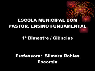 ESCOLA MUNICIPAL BOM PASTOR. ENSINO FUNDAMENTAL 1º Bimestre / Ciências Professora:  Silmara Robles Escorsin 4ª Série “F” 