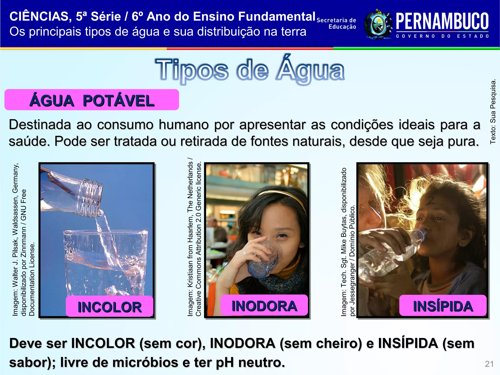 Ciencias os principais tipos de agua e sua distribuicao na terra | PPT ...