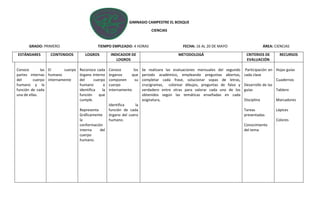 ejemplo de plan de clase para grado primero | PDF