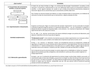 e 1.2  Características del conocimiento científico: el caso de la química 1.2.1  Experimentación e interpretación. Activid...