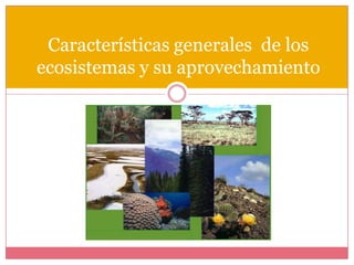 Características generales de los
ecosistemas y su aprovechamiento
 