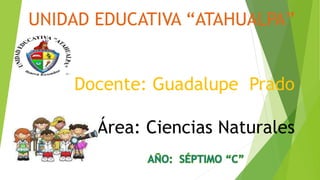 UNIDAD EDUCATIVA “ATAHUALPA”
Docente: Guadalupe Prado
Área: Ciencias Naturales
 