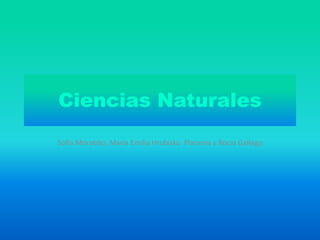 Ciencias Naturales
Sofía Morabito, María Emilia Hrubisko Placeres y Rocío Gallego
 