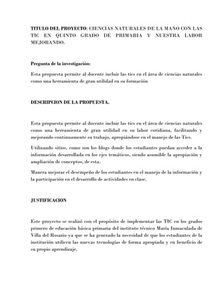 Ciencias naturales de la mano con las tic en quinto grado de primaria y ...