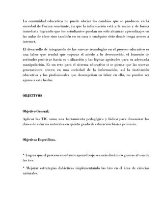Ciencias naturales de la mano con las tic en quinto grado de primaria y ...