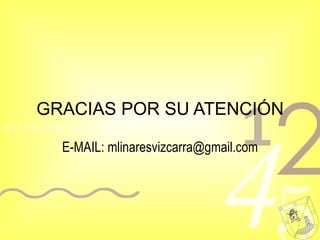 GRACIAS POR SU ATENCIÓN E-MAIL: mlinaresvizcarra@gmail.com 