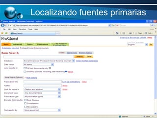 Localizando fuentes primarias 