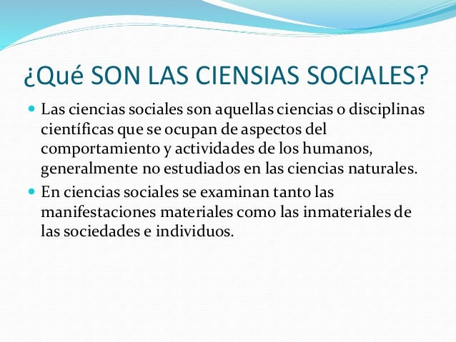Ciencias sociales